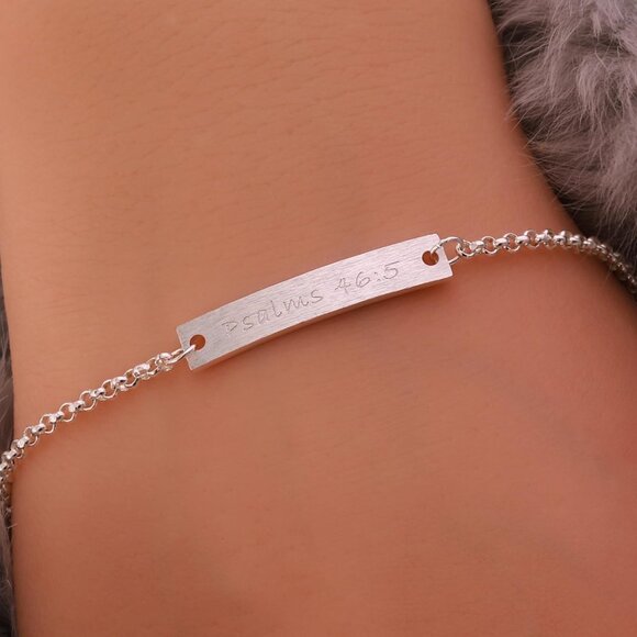 Christian Jewelry Bracelet Sterling Silver Psalm 46:5 Faith Gift for Women - Picture 2 of 8